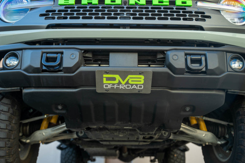 DV8 Offroad dveLPBR-05 Slanted Front License Plate Mount for 2021-2025 Ford Bronco Capable Steel Bumper