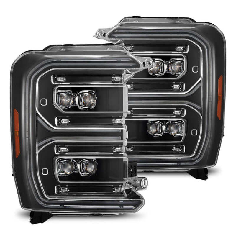 AlphaRex NOVA LED Projector Headlights for 2023–2026 Ford F-250 Super Duty, Black Housing with Active Light, Sequential Signal and Switchback