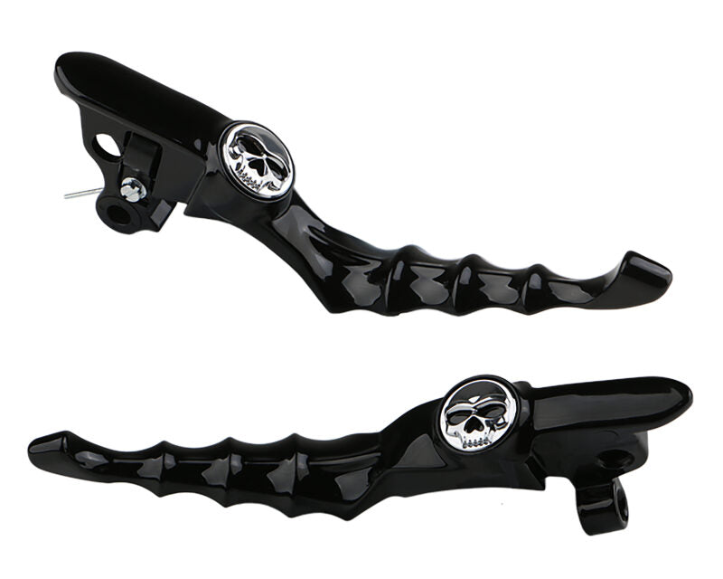 Kuryakyn Zombie Levers Gloss Black for 2021-2023 and Select 2024-2025 Harley-Davidson Touring, Part Number 10186-2