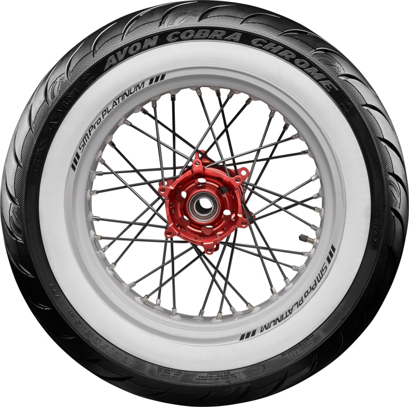 Avon Cobra Chrome AV92 White Sidewall Tire - 180/70R16 77V