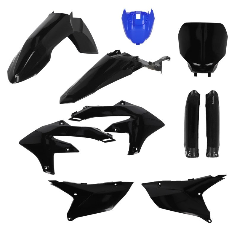 Acerbis Full Plastic Kit for Yamaha YZ250F, YZ450F, and YZ450FX with Tank Cover, Monster Black/Blue