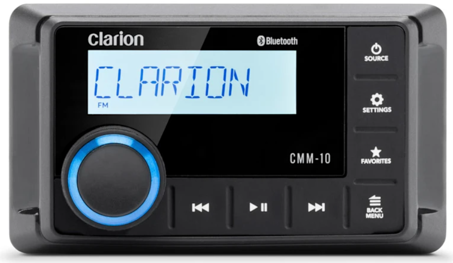 Clarion 010-03442-00 Marine Digital AM/FM Tuner with Radio Data System Display Info: With Bluetooth Audio Streeming: USB 2.0