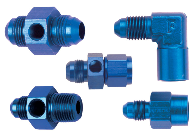 Fragola fra495006-BL Inline Gauge Adapter -8AN Male x -8AN Female, Black