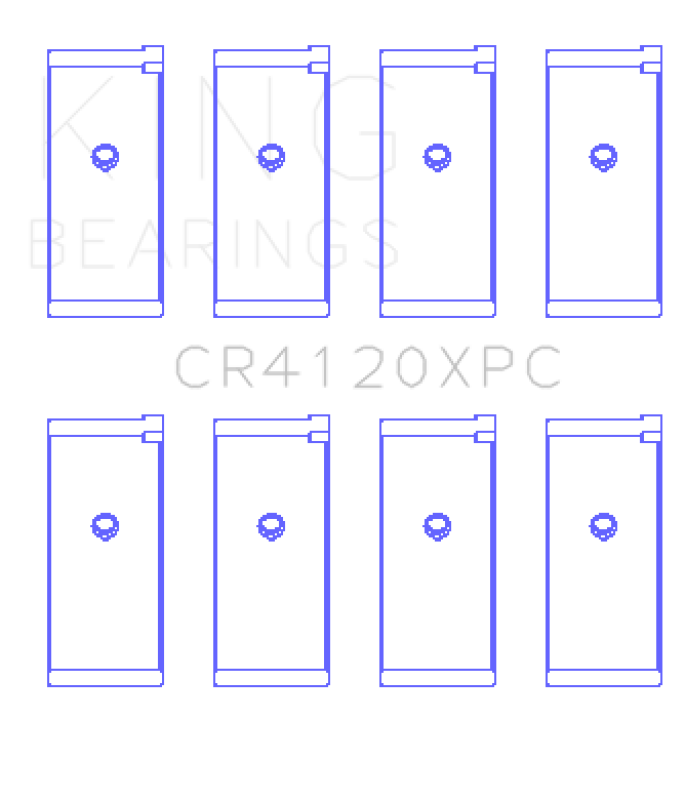 King Engine Bearings CR4120XPC.026 Mitsubishi 4G63/4G64 Coated Connecting Rod Bearing Set, +0.026 mm