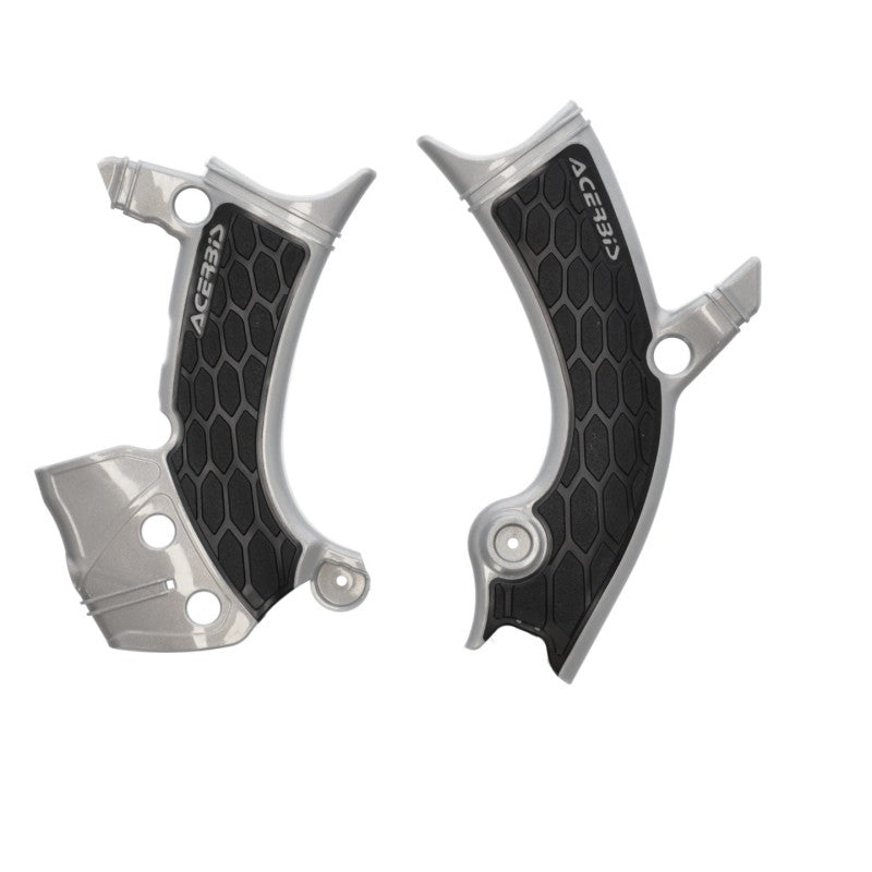 Acerbis X-Grip Frame Guards for 2023+ Yamaha YZ450F and 2024+ YZ250F, Silver/Black