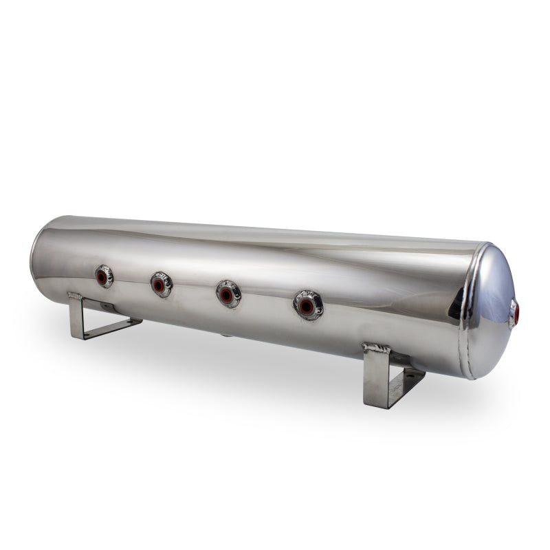 Air Lift ALF12957 4-Gallon Polished Aluminum Air Tank with Four 1/4-Inch Face Ports