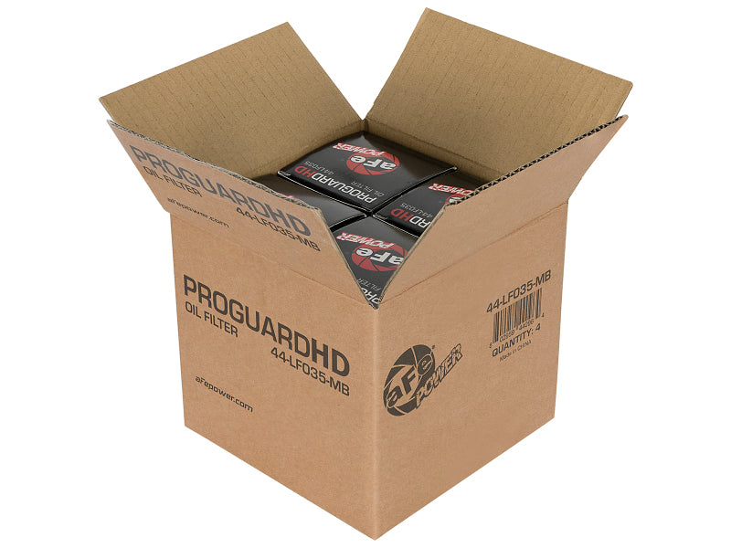 aFe Pro GUARD HD Oil Filter 4-Pack, Part Number 44-LF035-MB, for Ram 1500 3.0L EcoDiesel