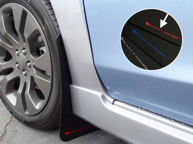 Rally Armor ralMF22-UR-BLK/RD - 2012-2016 Subaru Impreza 4D/5D Black UR Mud Flaps with Red Logo