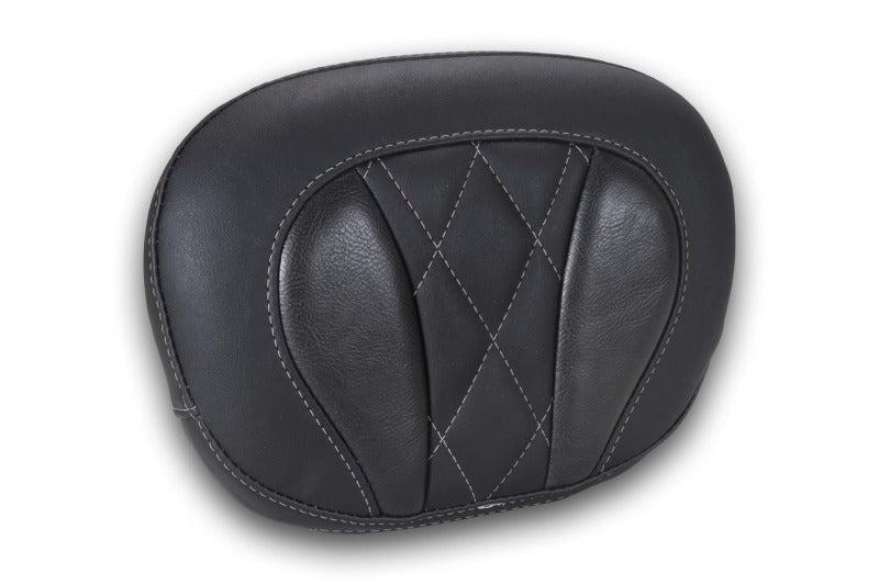 Mustang Deluxe Diamond Touring Sissy Bar Pad Black w/Gun Metal Gray Thread