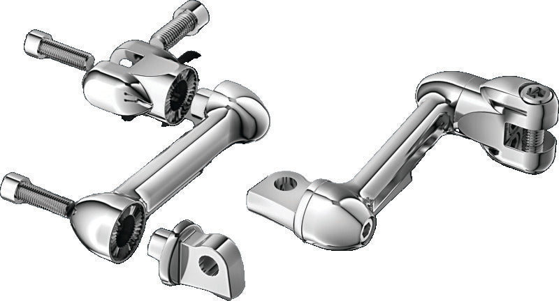 Kuryakyn 4-Inch Adjustable Lockable Offsets with Male Mount Adapter, Chrome - Part 4557