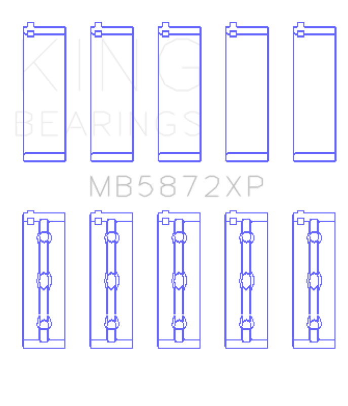 King Engine Bearings MB5872XP BMW S62 Main Bearing Set