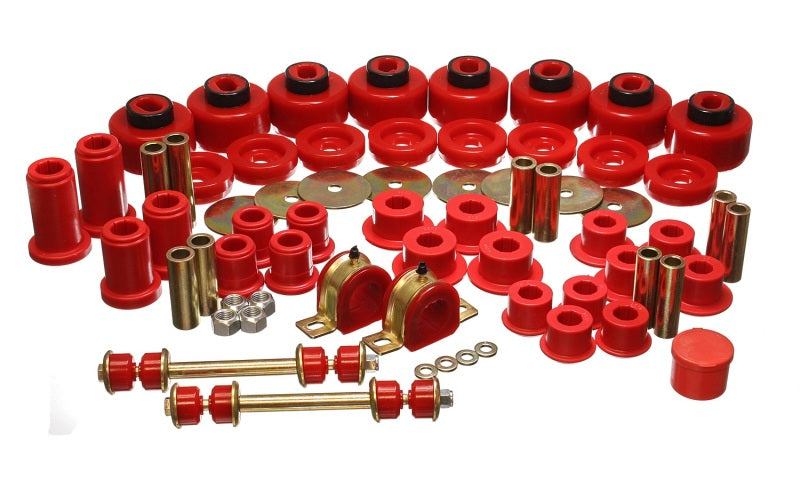 Energy Suspension eng3.18128R - 01-06 Chevy Silverado 4WD Red Hyper-Flex Master Bushing Set