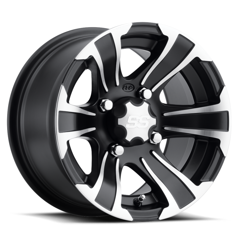 ITP SS 312 14x6 / 4x110 BP / 4+2 Offset Black w/ Machined Wheel