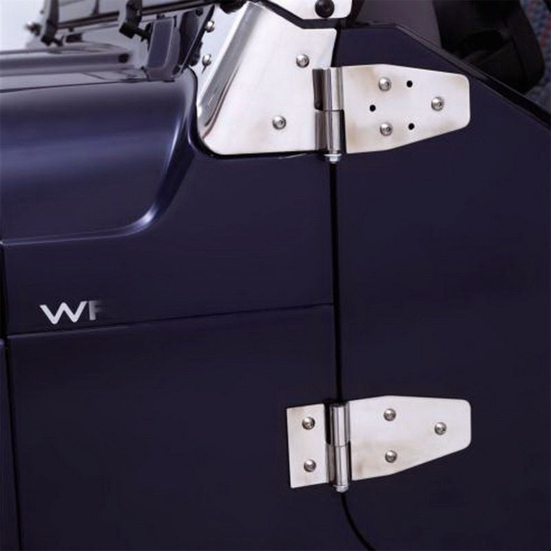 Rampage RAM7407 Lower Door Hinge Brackets for Jeep CJ5 - Stainless
