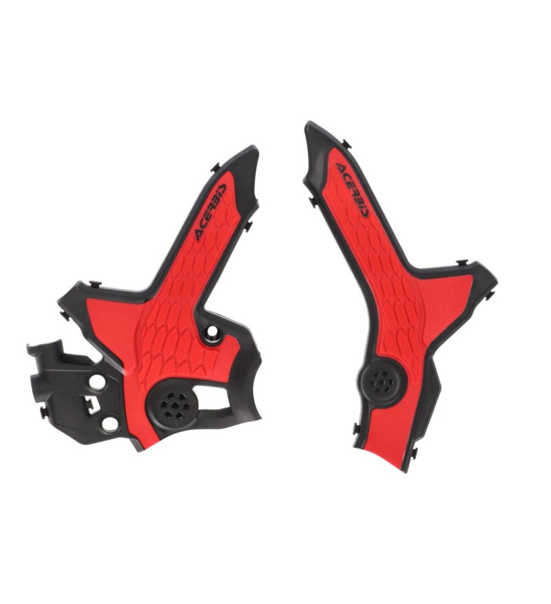 Acerbis X-Grip Frame Guards for 2021+ Honda CRF300L, Black/Red - Part Number ACB2979621042