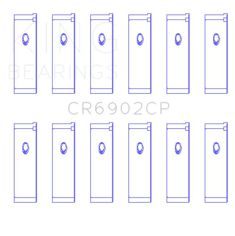 King Engine Bearings CR6902CP0.5 Nissan VQ35HR/VQ37HR Connecting Rod Bearing Set, +0.5 mm