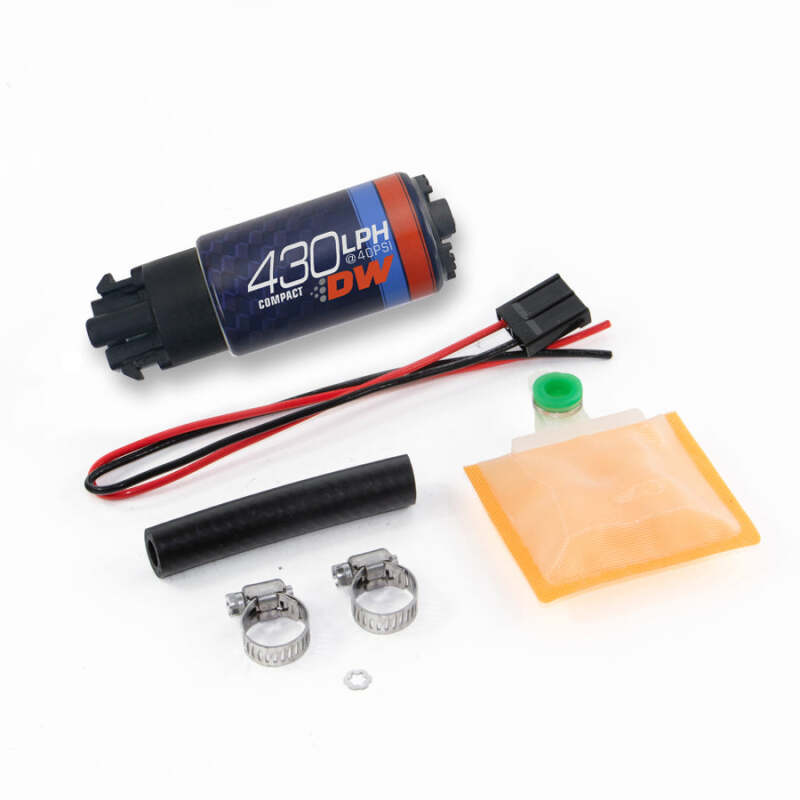 DeatschWerks DWK9-439-1000 Universal DW430C 430 LPH Compact Fuel Pump with Clips and Installation Kit