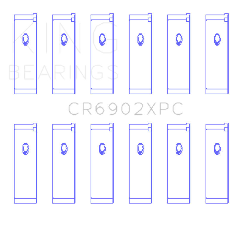 King Engine Bearings CR6902XPC0.25 pMaxKote Rod Bearing Set for Nissan VQ35HR, VQ37VHR and VR30DTT, +0.25 mm