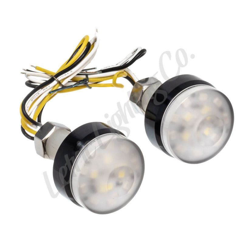 Letric Lighting Surface-Mount Indicator Lights, Black with White/Amber LEDs, Part Number letLLC-BSM-TS