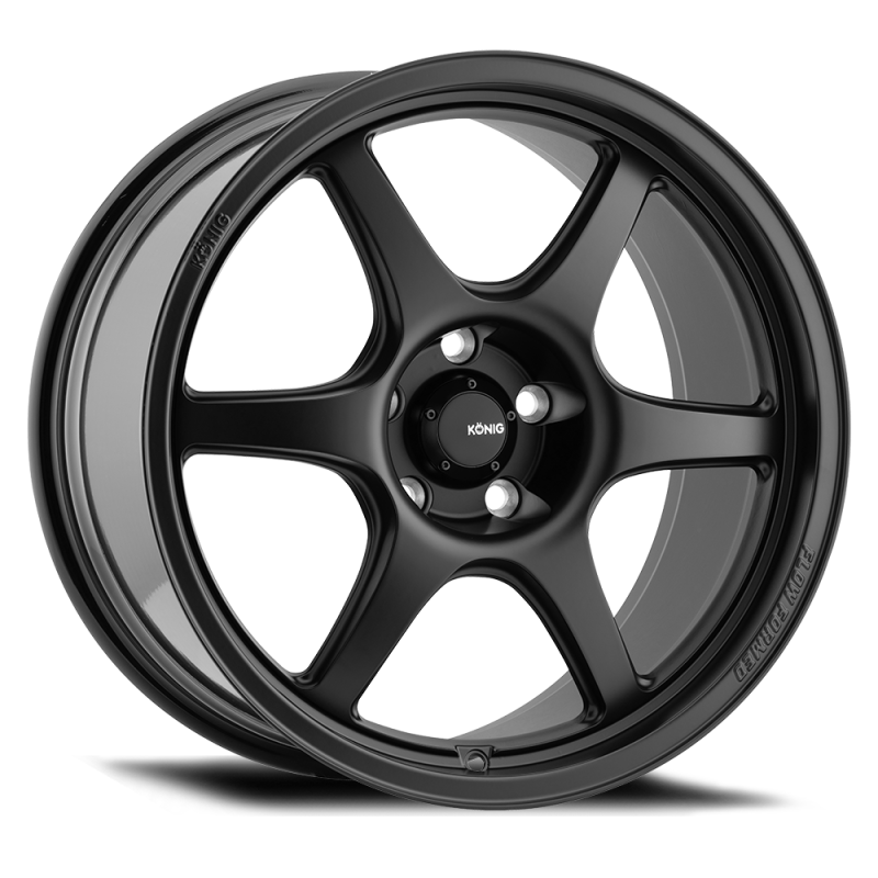 Konig Hexaform 18x9.5-Inch Cast Wheel, 5x114.3 Bolt Pattern, +35 Offset, Matte Black - Part KNGHFN8514355