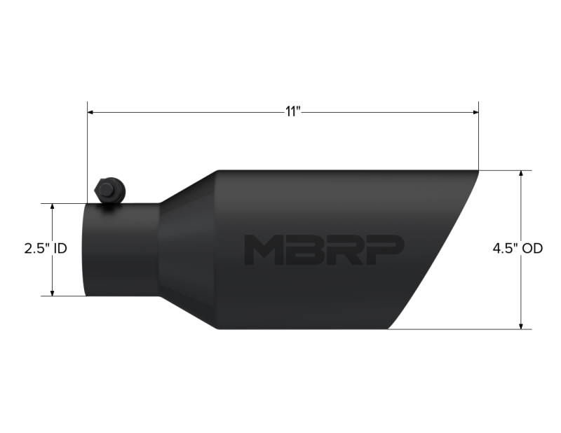 MBRP T5161BLK Armor BLK Universal Exhaust Tip, 2.5-Inch Inlet, 4.5-Inch Outlet