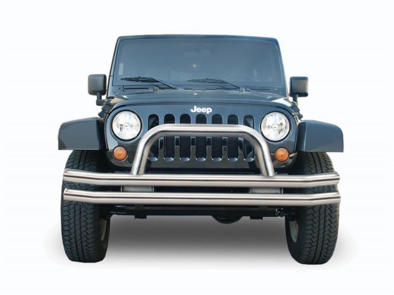 Rampage RAM8420 - 1976-1983 Jeep CJ5 Double Tube Bumper Front - Stainless
