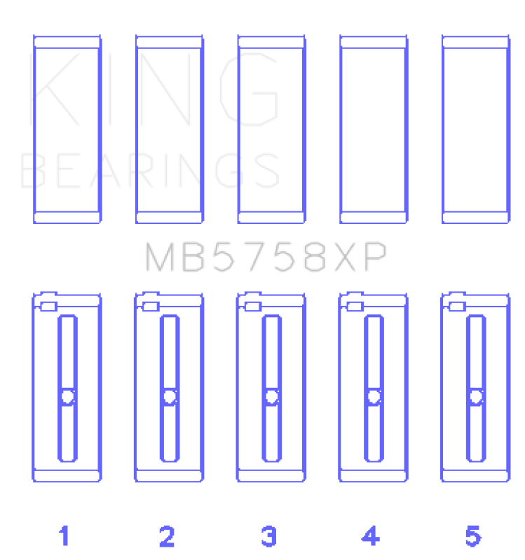 King Engine Bearings MB5758XP Standard Main Bearing Set for Peugeot EP6 1.6L and BMW N14B16C