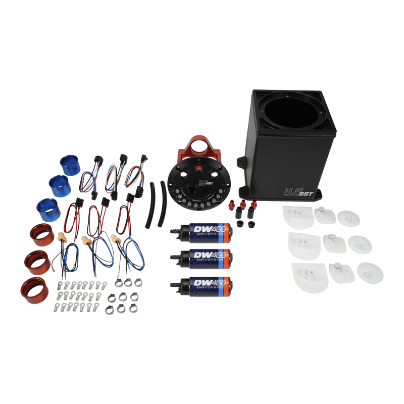 DeatschWerks 5.5L Modular Surge Tank with Three DW400 Fuel Pumps, Universal - DWK6-401-55ST