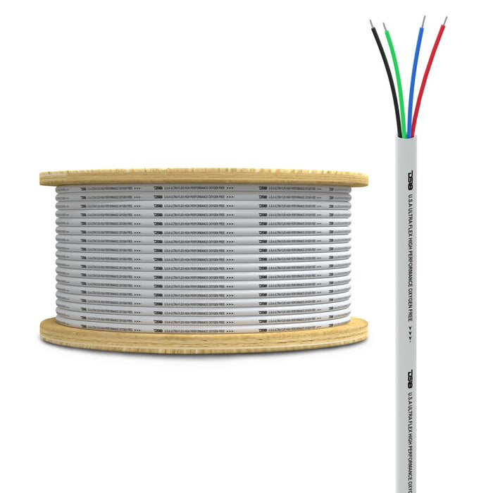 DS18 18-GA Marine Tinned 100% Copper OFC LED RGB Wires -100 Feet SKU: MRGB-18GA-100FT