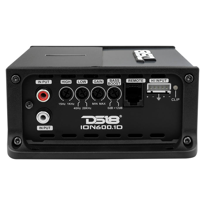 DS18 ION Compact Full Range 1 Channel Amplifier 600 Watts RMS @ 1-Ohm SKU: ION600.1D