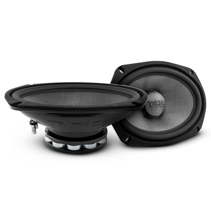 DS18 PRO 6x9" Neodymium Carbon Fiber Water resistant Cone Mid-Bass Loudspeaker 300 Watts Rms 2-Ohm SKU: PRO-CF69.2NR