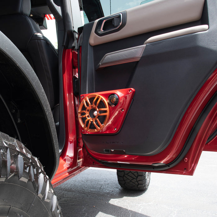 DS18 Ford Bronco 6th Gen 4 Door Back Doors 6.5" Speakers and 2.3" Tweeter Panels SKU: BRO-BD-LR