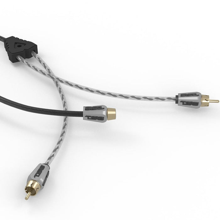 DS18 Level 3 RCA 100% Copper OFC Y Connector 2 FEMALE to 1 MALE - BLACK - RED SKU: HQRCA-2F1MBK