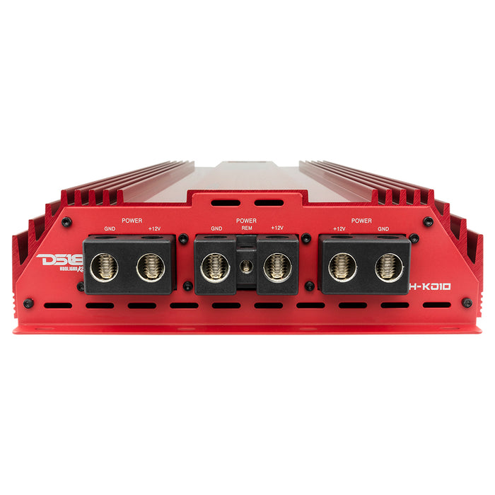 DS18 HOOLIGAN KO Red 1-Channel Amplifier with Voltmeter 10000 Watts Rms @ 1-Ohm Made In Korea SKU: H-KO10/RD