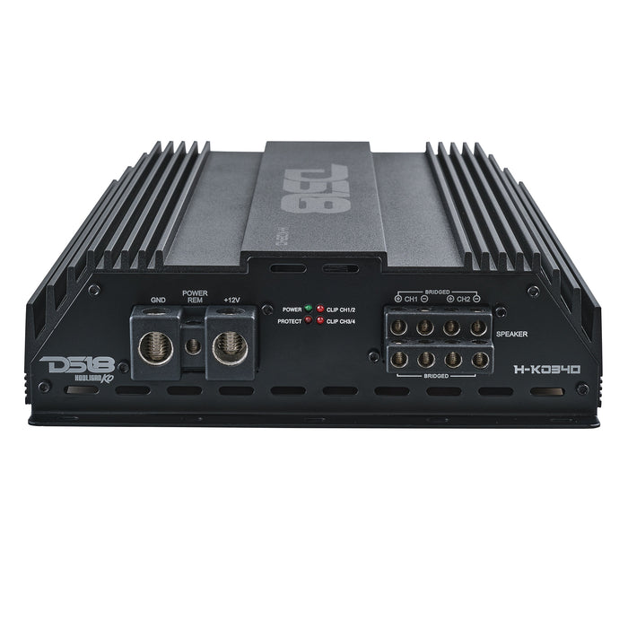 DS18 HOOLIGAN KO Full Range Class D 4-Channel Amplifier 4 x 300 Watts Rms @ 4-Ohm Made In Korea SKU: H-KO340