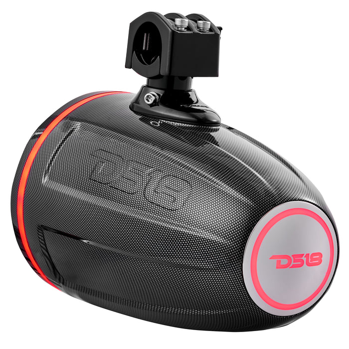 DS18 NXL 8" Marine and Powersports Empty Tower LED RGB Lights -Black Carbon Fiber SKU: CF-X8TP.NS