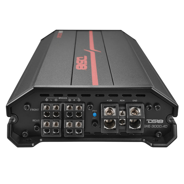 DS18 SXE Class D 4-Channel Full-Range Car Amplifier 4 x 200 RMS @4 Ohm 3000 Watts SKU: SXE-3000.4D/BK
