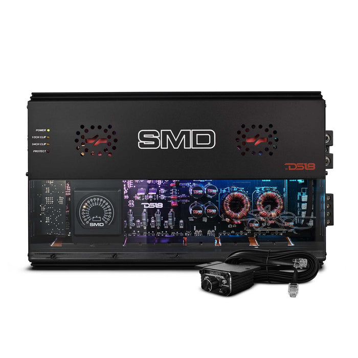 DS18 SMD 4-Channel Class AB Amplifier with VM-1 Voltmeter and Digital LED Lights 4 x 500W at 2-Ohm - Steve Meade Designs SKU: SMD-500.4AB