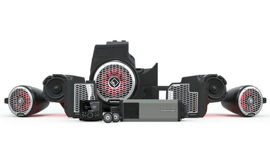 RZR19PXP-STG5 Stage 5 audio upgrade kit for select 2020-up Polaris RZR Pro XP models: includes 6 speakers, 5-channel amplifier, and 10" sub
