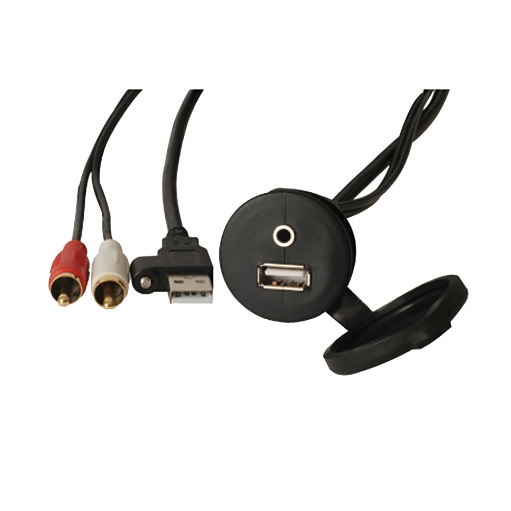 Fusion MS-CBUUSB3.5 Panel Mount USB 3.5mm Headphone Jack - View 1