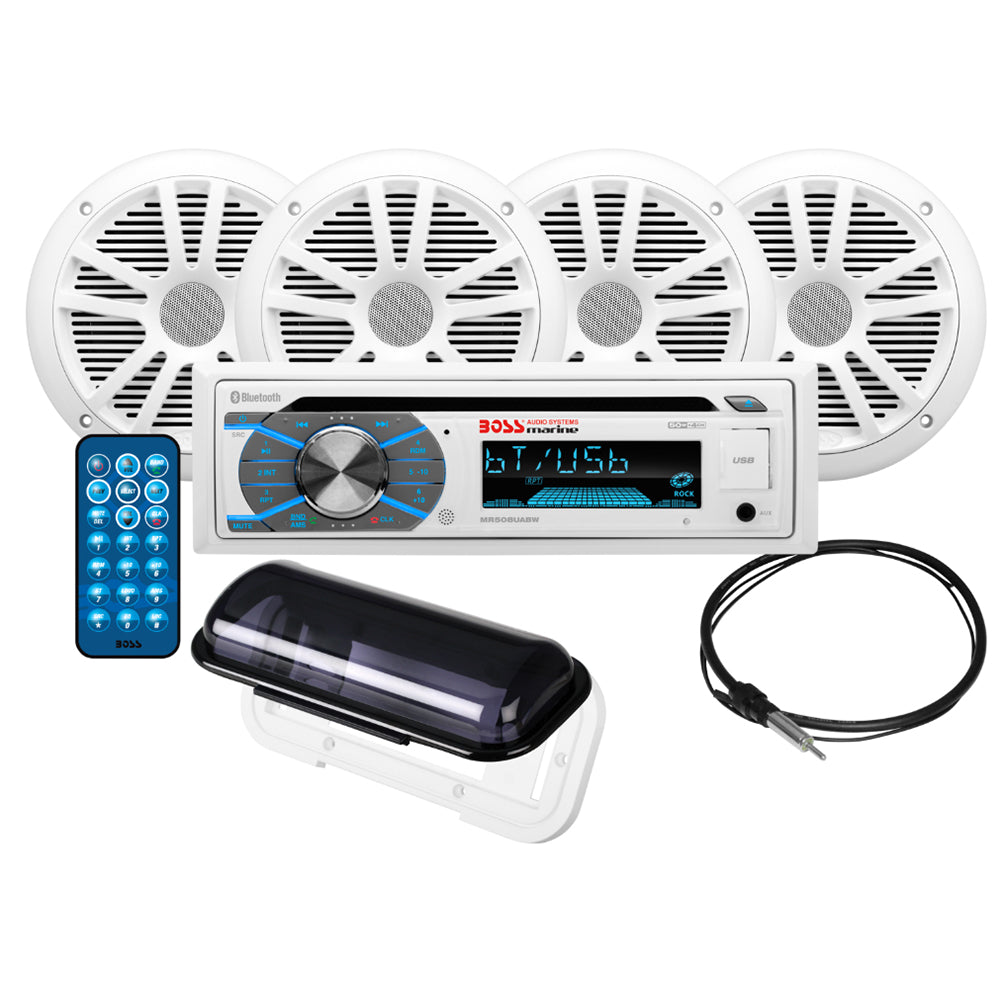 Boss Audio MCK508WB.64S Marine Stereo 2 Pairs of 6.5" Speaker Kit - White [MCK50 - View 1