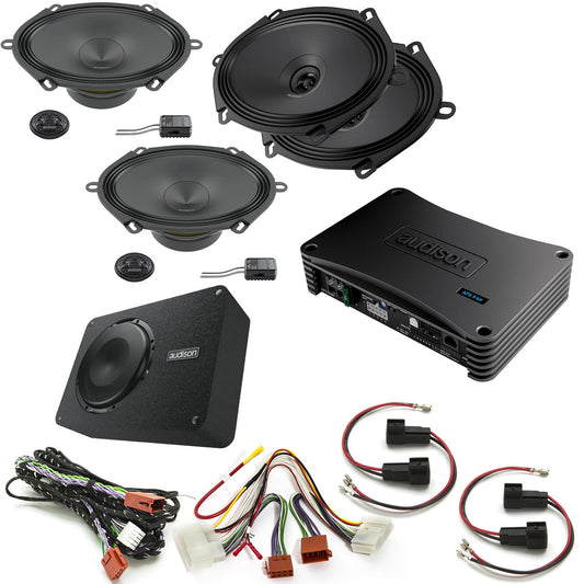 Audison F-150-11-14-5.9-NS Audison Front, Rear, Amp, and 8" Sub Bundle Compatible With 11-14 Ford F-150 Non Sony Sound Systems