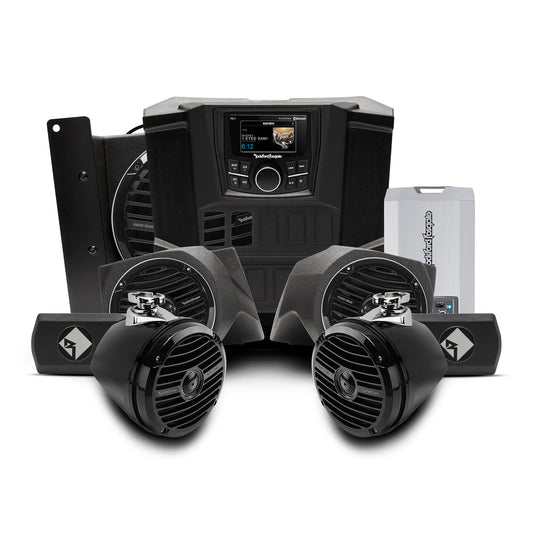 Rockfod Fosgate RNGR-STAGE4 400 Watt Stereo, Front Speaker, Subwoofer, & Rear Speaker Kit Compatible With Select Ranger Models