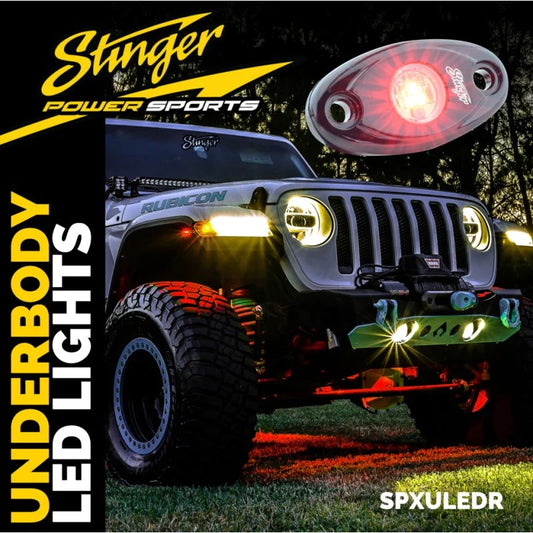 Stinger SPXULEDR Universal IPX Rated Red LED Underbody Rock Lights (Pair)