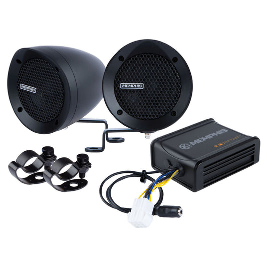 Memphis MXABMB2 Memphis Audio MXABMB2 Bar Mount 2-Speaker System With Amp, Black