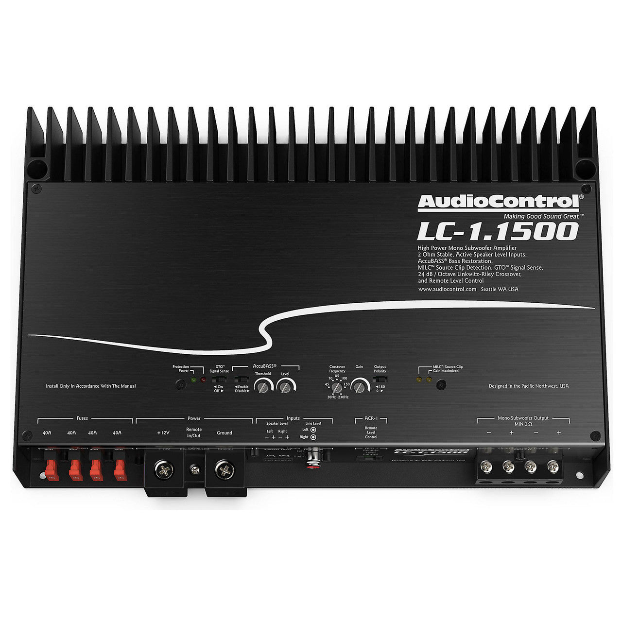 Audio Control LC-1.1500 Mono Subwoofer Amplifier Car Audio Amplifier - View 1