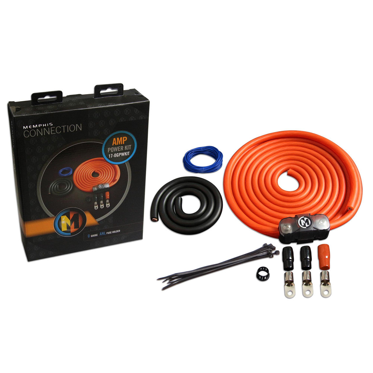 Memphis 0GPWKIT Memphis Audio 0GPWKIT 0-Gauge Power Kit With ANL Fuse Holder and One 250A Fuse