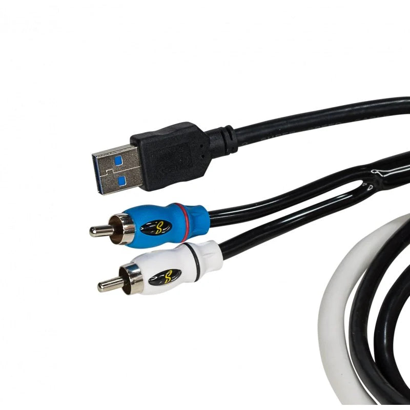 Stinger SMRAUXUSB3 3.5mm Audio Input to Male RCA & USB 3.0 Marine Interconnect
