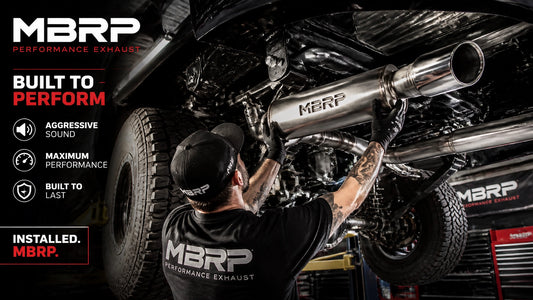 MBRP exhaust system installation under truck chassis