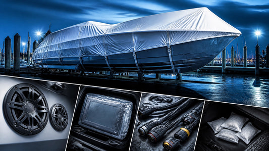 Boat and marine electronics prepared for winter storage